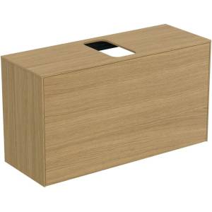 Ideal Standard Стенен шкаф Ideal Standard Atelier Conca, 1 чекмедже и плот с централен изрез, 100 см, светло дъбово покритие (T3936Y6)