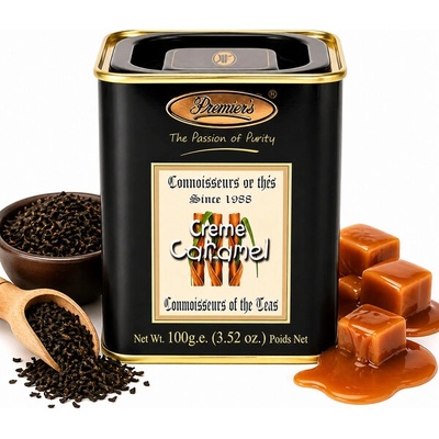 Premier's Černý čaj Cream caramel sypaný 100 g