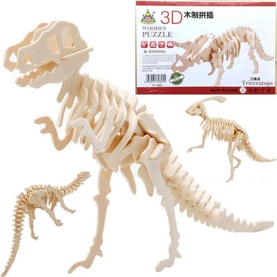 Дървен 3d пъзел Динозавър Асорти