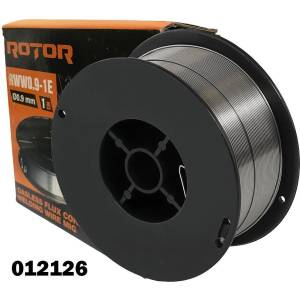 ROTOR Заваръчна тел, тръбно-флюсова (без газ), 0.9 мм, 1 кг, тип e71t-gs, rotor rww0.9-1e (uni-012126)