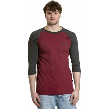 Meatfly мъжка тениска с дълъг ръкав Reagan Raglan Dark Wine / Charcoal Heather | Сива Meatfly | Siv | МЪЖЕ | S
