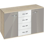 Bogdan Furniture G Скрин с чекмеджета и вратички Мебели Богдан, модел BM-Ava 1200, ГБ сонома и сиво гланц