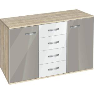 Bogdan Furniture G Скрин с чекмеджета и вратички Мебели Богдан, модел BM-Ava 1200, ГБ сонома и сиво гланц
