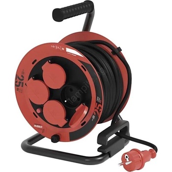 EMOS Разклонител с макара с 4 контакта 25m IP44 червен (EMS1159)