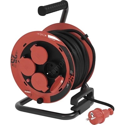 EMOS Разклонител с макара с 4 контакта 25m IP44 червен (EMS1159)