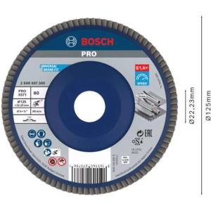 Bosch - Ламелен шлифовъчен диск за стомана, P80, диаметър 125 мм 2608607340 (2608607340)