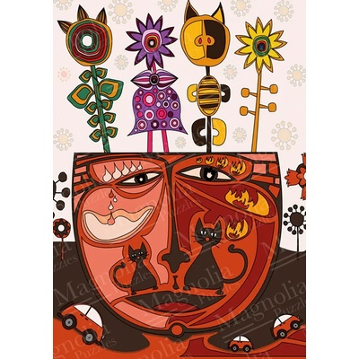 Magnolia - Puzzle Surrealist Cat - 1 000 piese