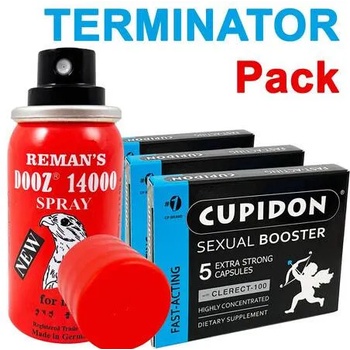 Image 1 of CUPID LABS TERMINATOR Pack Купидон Сексуален Стимулант 15бр + DOOZ 14000 задържащ спрей