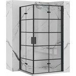Rea Правоъгълна душ кабина с плъзгащи се врати Rea Molier 90x100 черна (5902557357352+5902557357369)