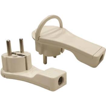 EUROLAMP ЩЕПСЕЛ schuko МЪЖКИ (ДЕСЕН ЪГЛОВ), 16a, Бял