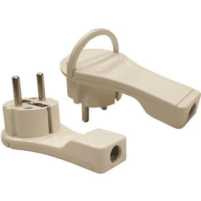 EUROLAMP ЩЕПСЕЛ schuko МЪЖКИ (ДЕСЕН ЪГЛОВ), 16a, Бял