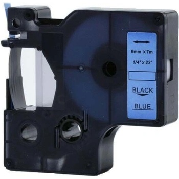 Pro Dymo Съвместима лента с Dymo 43616, 6mm x 7m, черен печат / син фон (43616)