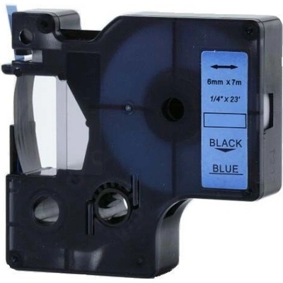 Compatible Съвместима лента с Dymo 43616, 6mm x 7m, черен печат / син фон (43616)