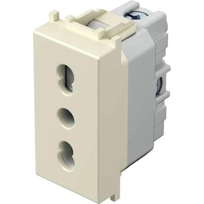 TEM Контакт италиански стандарт 2P+E 16A 1M, цвят Крем гланц, Modul - VM30IW (VM30IW)