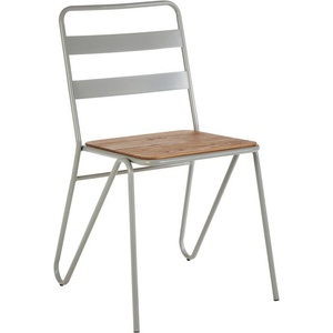 Premier Housewares Сив/в естествен цвят трапезен стол от масивен бряст District - Premier Housewares (5501328)