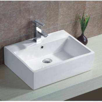 Image 1 of Inter Ceramic Порцеланов умивалник за мебел Жасмин 53, 5x42см, бял за мебел или плот (858)