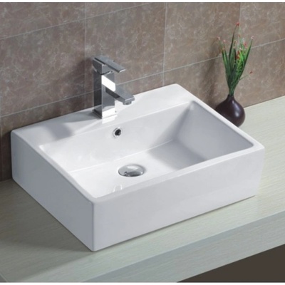 Inter Ceramic Порцеланов умивалник за мебел Жасмин 53, 5x42см, бял за мебел или плот (858)