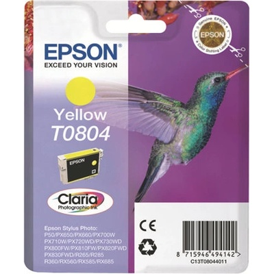 Epson Консуматив за принтер EPSON 3LB T0804 ink cartridge yellow standard capacity 7.4ml 520 pages 1-pack blister without alarm C13T08044011 (C13T08044011)