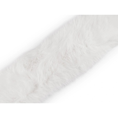 Odevná kožušina s pútkami na kapucňu dĺžka 68 cm - 1 ks 1 biela