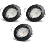 Aigostar - Комплект 3x LED вградено осветително тяло 1xGU10/4, 5W/230V 4000K черно (AI2661)