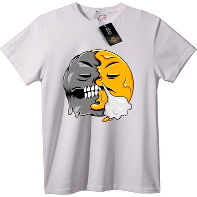 Тениска Череп & Луна Инь Ян - 5XL, Black