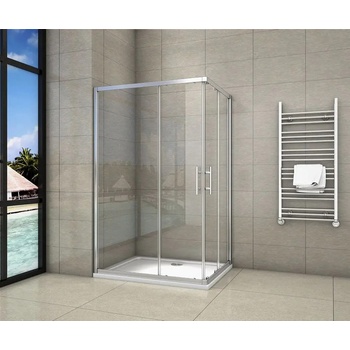 H K Sprchovací kút obdĺžnikový, SIMPLE 100x70 cm rohový vstup vrátane sprchovej vaničky z liateho mramoru
