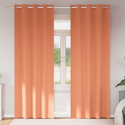 vidaXL Завеси за затъмняване с пръстени 2 pcs Теракота 225 x 140 см (4107415)