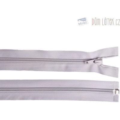 Zips špirálový 6mm deliteľný 30cm svetlo sivý
