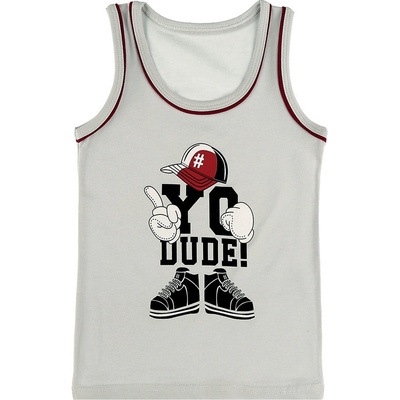 Evona chlapecký nátělník se širokými ramínky C sv.šedá