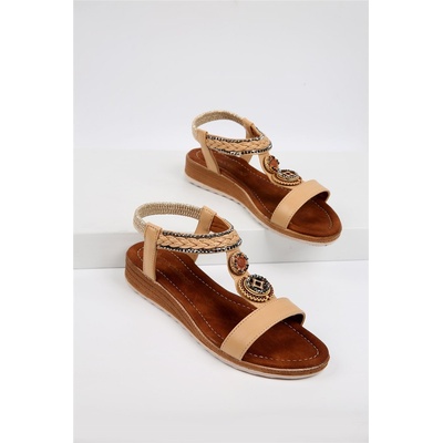Moda Trend Дамски сандали - Бежови #328893 (328893_Бежов)