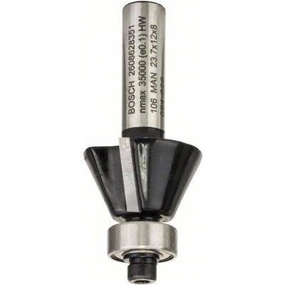 BOSCH Fazetová/hranová fréza 8 mm, D1 23,7 mm, B 5,5 mm, L 12 mm, G 54 mm, 25° 2608628351
