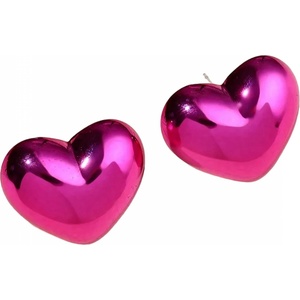 HARAHU Обици AD-33121 - Heart / Розова KP33121