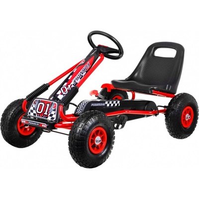 Ramiz ŠĽAPACIA KÁRA GOKART A15 S NAFUKOVACÍMI KOLESAMI Červená