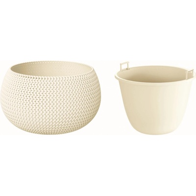 Prosperplast Květináč s vkladem SPLOFY BOWL krémový 29 cm