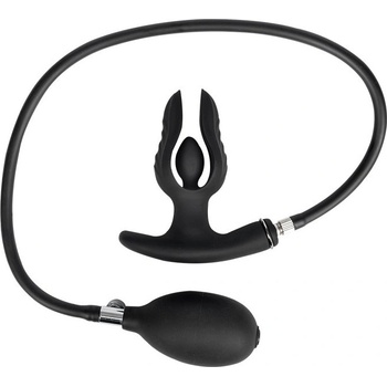 Rimba Electro Play E-Stim Stretching Anal Plug with Pump Bi-Polar Black