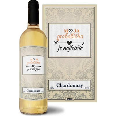 Sablio Moja prababk je najlepšia Chardonnay biele suché víno 12 % 0,75 l (čistá fľaša)