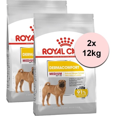 Royal Canin Medium Dermacomfort гранули за средни кучета с проблеми с кожата 2 x 12 кг