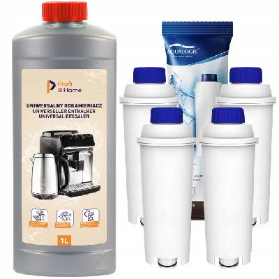 4x Filtr vody do kávovaru Delonghi + Odvápňovač pro delongy Profi&Home 1L