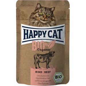 Happy Cat Bio Organic мокра храна с говеждо месо 6 x 85 г