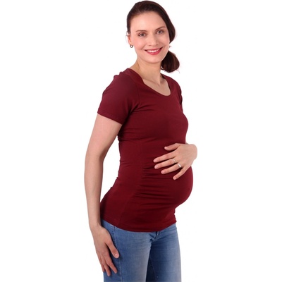 Jožánek těhotenské tričko Johanka krátký rukáv vínové – Zboží Dáma