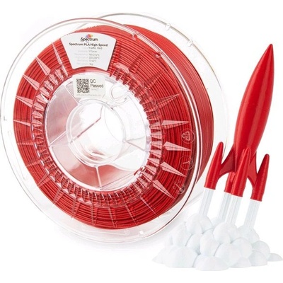 Spectrum 81054 3D филамент, PLA High Speed, 1, 75mm, 1000g, червен цвят на движението (81054)