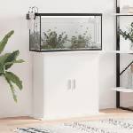 vidaXL Поставка за аквариум, бяла, 81x36x73 см, инженерно дърво (833599)
