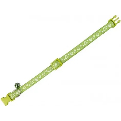 NOBBY Нашийник за котка със звънче Heart - зелено, ширина 10 мм обиколка - 20-30 см NOBBY Германия 78066-35