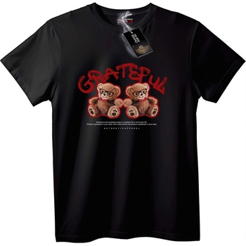 NOONEBRAND Тениска Благодарни Мечета - 4XL, Black
