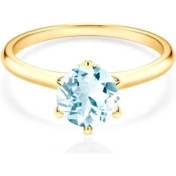 Image 1 of SAVICKI Годежен пръстен The Journey: злато, аквамарин