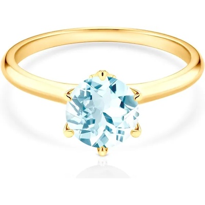 SAVICKI Годежен пръстен The Journey: злато, аквамарин