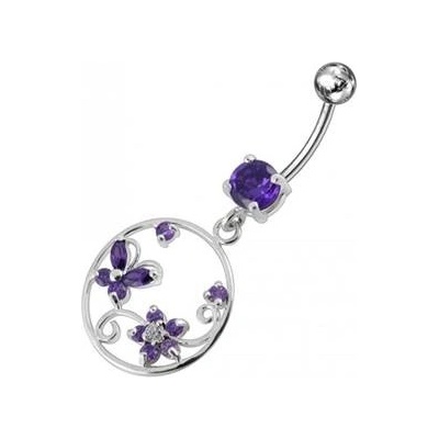 Šperky4U stříbrný piercing do pupíku BP01005-A