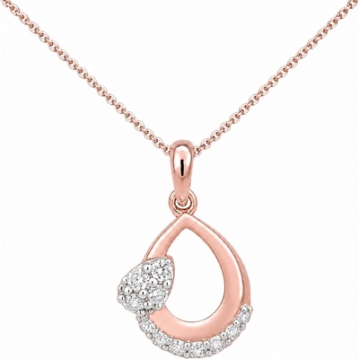 Šperky eshop Briliantový náhrdelník 14K s propojenými slzami z kombinovaného zlata S6BT600.41