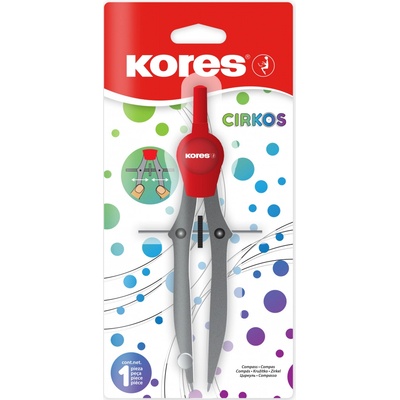 Kores Plastové kružítko CIRKOS červené/šedé