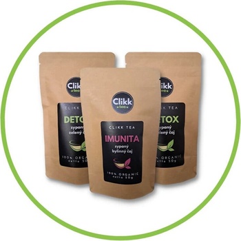 ClikkTEA DETOX zelený čaj a IMUNITA bylinný čaj 150 g